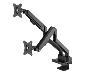 Manhattan Držák pro 2 monitory s dokovací stanicí 8v1 černá / Držák monitoru / 17-32" / VESA 75x75-100x100