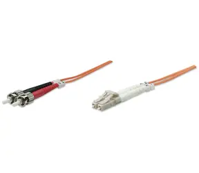 Intellinet LC/ST oranžová / Optický patch kabel / Multimode OM2 / 1 m / LSZH