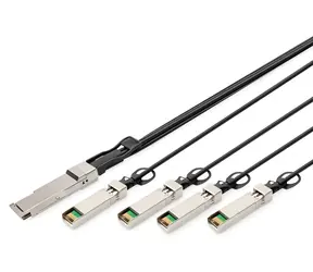 Digitus DN-81321 / DAC kabel / QSFP+ - 4x SFP+ / 40G / 5 m / černý