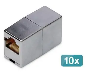 DIGITUS Modulární spojka RJ45 CAT5e / Síťová spojka / stíněná / pozlacené kontakty / 10 ks