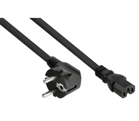 Kabelmeister napájecí kabel Schuko 90° - IEC C15 černý / Napájecí kabel / H05RN-F / 5 m / 10 A / 250 V