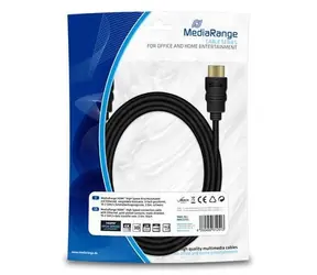 MediaRange kabel HDMI 3 m černá / Kabel HDMI / High Speed / Ethernet / pozlacené konektory