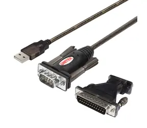 Unitek Y-105A černá / Redukce USB-A - DB-9 / RS-232 / 1,5 m