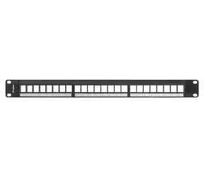 Lanberg PPKS-1024-B černý / Patch panel / Modulární (Keystone) / 24 portů / 1U / 19"