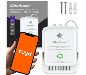 Qoltec 52651 Detektor úniku zemního plynu / Detektor plynu / CH4 / Wi-Fi / Tuya / alarm 85 dB