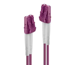 Lindy optický kabel LC/LC OM4 růžová / Optický kabel / Multimode / Duplex / 3 m