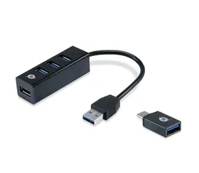 Conceptronic Hubbies USB hub černá / 4x USB-A 3.0