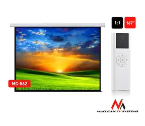 Maclean MC-562 / Elektrické projekční plátno / nástěnné / 300 × 300 cm / 4:3 / dálkové ovládání