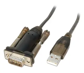 Lindy šedá / Převodník USB - sériový port / RS-232 / PL2303RA / 1,5 m