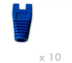 DATACOM Ochrana RJ45 s výřezem modrá / Krytka konektoru / 10 ks / otvor 6 mm
