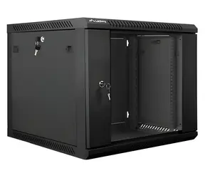 Lanberg WF01-6609-10B černá / Nástěnný rozváděč / 19" / 9U / 600×600 mm / skleněné dveře