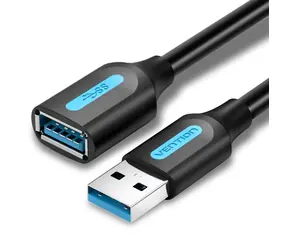 Vention USB 3.0 černá / Prodlužovací kabel / USB-A (M) - USB-A (F) / 1 m