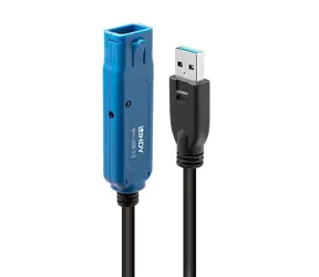 Lindy USB 3.0 Active Extension černá / Aktivní prodlužovací kabel / USB-A / 8 m / 5 Gbit/s