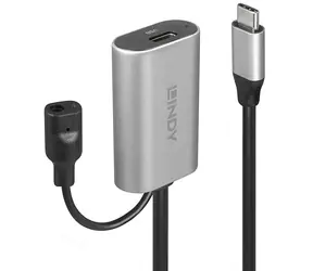 Lindy USB-C aktivní prodlužovací kabel černá / Kabel USB / USB 3.2 Gen 1 / 5 Gbit/s / 5 m