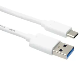 PremiumCord Kabel USB-C - USB 3.0 A bílý / Kabel / USB 3.2 Gen 2 / 10Gbit/s / 60W / 2 m