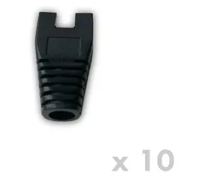 DATACOM Ochrana RJ45 s výřezem černá / Krytka konektoru / 10 ks / otvor 6 mm