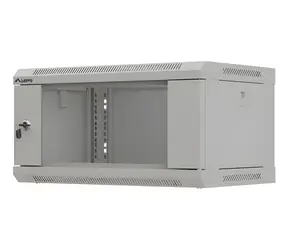 Lanberg WF03-5304-10S šedá / Nástěnný rozvaděč / 19" / 4U / 540x350x281 mm / skleněné dveře