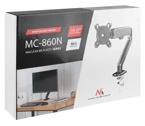 Maclean MC-860N černá / Stolní držák monitoru / 13-27" / VESA 75x75-100x100 / nosnost 8 kg / plynová pružina
