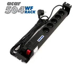 Acar 504WF Rack 19" černá / Přepěťová ochrana / 5x230V / 5m / 2U