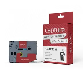 Capture páska do štítků 12mm černá na bílé / Páska do tiskárny štítků / 8 m / kompatibilní Brother P-Touch