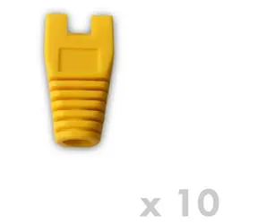 DATACOM Ochrana RJ45 s výřezem žlutá / Krytka konektoru / 10 ks / otvor 6 mm