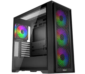 EVOLVEO Rhino černá / PC skříň / Big Tower / ATX/E-ATX/mATX/ITX / ARGB / bez zdroje / průhledná bočnice