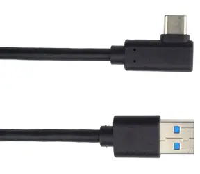 PremiumCord Kabel USB-C zahnutý 90° - USB 3.0 A černý / Kabel / USB 3.0 / 1 m