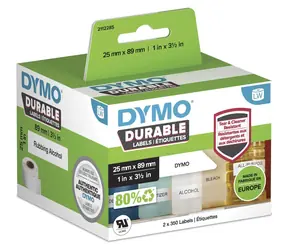 Dymo Odolné štítky 25x89 mm bílé / Štítky / polypropylen / voděodolné / 350 ks