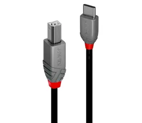 Lindy USB-C - USB-B 1 m černá / Kabel USB / USB 2.0 / 480 Mbit/s