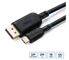 MicroConnect USB-C (M) - DisplayPort (M) 0,5 m černá / Kabel / 4096 x 2160 px