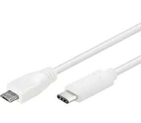 PremiumCord Kabel USB-C - Micro USB bílý / Kabel / USB 2.0 / 0,6 m