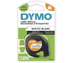 Dymo LetraTag Iron-On páska černá / Páska do tiskárny štítků / žehlicí na textil / nylonová / 2 m