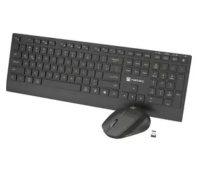 Natec Stingray 2 černá / Set klávesnice a myši / US / Bezdrátové / Bluetooth + USB-A / Numerická klávesnice