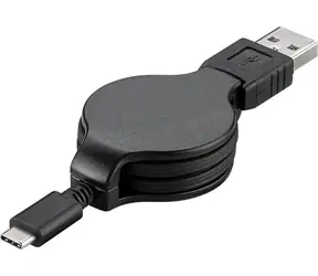 PremiumCord USB-C - USB-A černý / Navíjecí kabel / USB 2.0 / 3A / 1 m