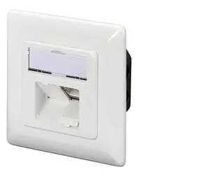 Digitus CAT 6A síťová zásuvka bílá / Síťová zásuvka / 2x RJ-45 / stíněná / pod omítku