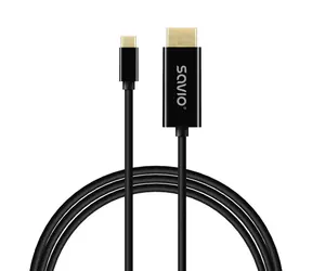 SAVIO CL-191 černá / Kabel USB-C - HDMI / 2 m / 30 Hz