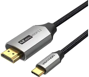 Vention USB-C - HDMI šedá / Kabel / 4K / 60 Hz / opletený / 2 m