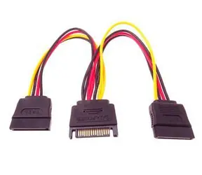 PremiumCord Napájecí rozdvojka SATA / Rozdvojka / SATA 15pin / 1x SATA(M) - 2x SATA(F) / 20 cm
