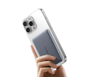 Baseus PicoGo AM41 stříbrná / Powerbanka / 5 000 mAh / 20W / MagSafe