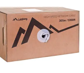 Lanberg LCU6-12CU-0305-S šedá / Síťový kabel / Cat6 / U/UTP / 305 m