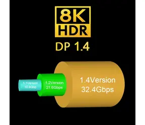PremiumCord DisplayPort 1.4 optický kabel 20 m černá / Video kabel / M-M / 8K 60Hz / zlacené konektory