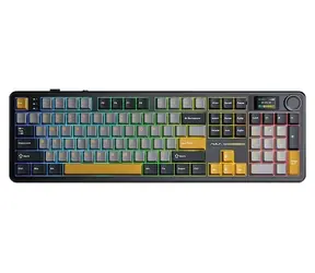 Aula F108 Pro šedá, oranžová / Herní klávesnice / mechanická / Reaper switch / RGB / USB-C / bezdrátová