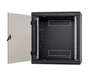 Triton 19" rozvaděč jednodílný 6U/600x395mm černý / Rozvaděč / Nástěnné / Celoskleněné dveře / IP30