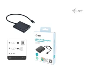 i-tec USB-C Dual 4K/60Hz DP Video Adapter / Redukce / 2× DisplayPort / 4K 60Hz / 8K 30Hz / USB-C