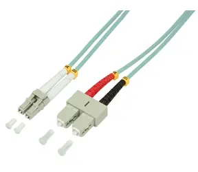LogiLink LC-SC modrá / Optický patch kabel / OM3 / 50/125 / Duplex / 1 m