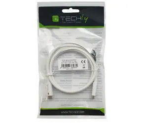 Techly USB-C USB4 kabel 240W bílá / Kabel / USB-C - USB-C / 40 Gbps / PD 240 W / 1 m