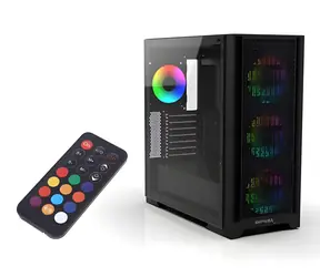 INCA Empousa černá / Mid-Tower / ATX / 1x USB 3.0 & 2x USB 2.0 / 2x 3,5" + 3x 2,5" / tvrzené sklo