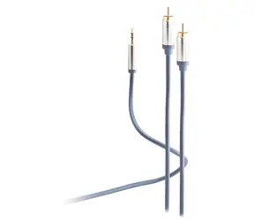 Shiverpeaks Flexline Audio kabel Jack 3,5mm - 2x Cinch modrá / Audio kabel / 5 m / pozlacené konektory