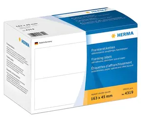 HERMA Frankovací etikety dvojité 163 x 45 mm / bílý papír / 1000 ks