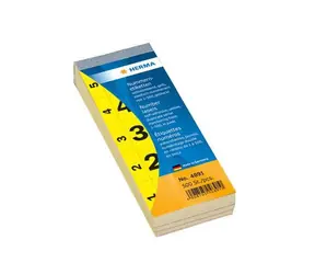 Herma Štítky s čísly 1-500 žlutá / Etikety / 28x56 mm / 500 ks